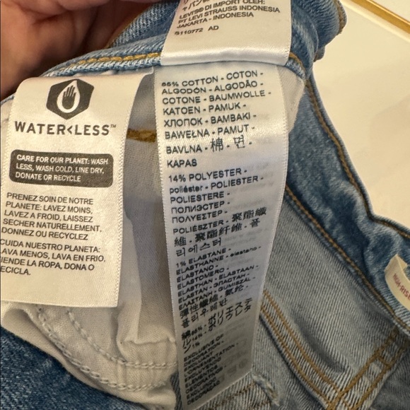 LEVIS High Rise Wide Leg Jeans Distressed Ankle Size 28 - Picture 7 of 7